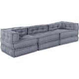  Modularni Sofe Pouffe za 3 Osobe Konvertibilni Sivi Tekstil | shoptok.hr
