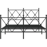  Metalni okvir kreveta uzglavlje i podnožje crni 120x200 cm | shoptok.hr