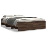 Maison Chic posteljni okvir - dvoposteljna postelja - zakonska postelja brez vzmetnice hrast 120x200 cm inženirski les-J11932, (21768669) | Shoptok.si