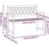  Vanjska klupa Prirodna 110 x 55,5 x 90 cm Čvrsto drvo akacije | shoptok.hr