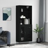 The Living Store Visoka komoda črna 69,5x34x180 cm inženirski les - Visoka Omarica, (21435325) Cene