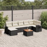 8-dijelni set vrtnih sofa od poliratana s jastucima crni | shoptok.hr