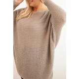 Kesi Włoski Plus Size women's sweater with mohair poncho fango | Shoptok.si