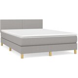  Box spring s madracem svjetlosivi 140x200 cm od tkanine | shoptok.hr