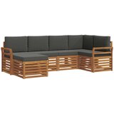  Set vanjskih sofa 6 kom. Prirodna i antracit Poliester 249 x 130,5 x 73 cm | Shoptok.si