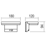  Redo 90535 - LED solarna svetiljka sa senzorom TAIYO LED/2W/3,7V 3000K IP54 antracit | Eponuda.com