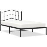 Maison Chic Kovinski Posteljni okvir - Enojna postelja - Postelja za odrasle z vzglavjem črn 107x203 cm, (21694042) Cene