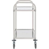 vidaXL Kuhinjski voziček 2-nadstropni 95x45x83,5 cm nerjaveče jeklo | Shoptok.si