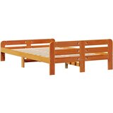 vidaXL Posteljni okvir brez vzmetnice voščeno rjav 120x200 cm borovina | Shoptok.si