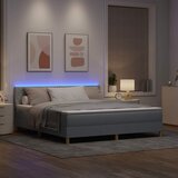 LED Box Spring Krevet Svijetlo siva 180 x 200 cm tkanina | shoptok.hr