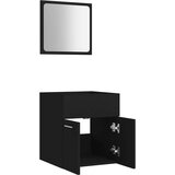 vidaXL 2-delni komplet kopalniškega pohištva črna iverna plošča | Shoptok.si