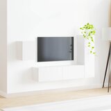  Set TV komoda Zidne 4 pcs Bijelo Konstruirano drvo | shoptok.hr