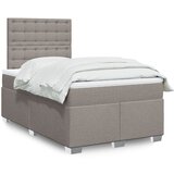vidaXL Box spring postelja z vzmetnico taupe 120x200 cm blago | Shoptok.si