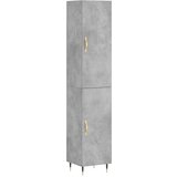 Maison Chic Visoka omara - Komoda - Predalnik betonsko siva 34,5x34x180 cm inženirski les, (21721578) Cene