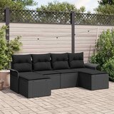  Sjedeća garnitura za vrt 6 kom. Crna poliratan 251 x 117 x 69 cm | shoptok.hr