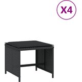  Vrtni stolci s jastucima 4 kom crni 40x40x35 cm od poliratana | shoptok.hr