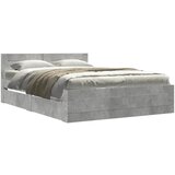 Furnova Posteljni okvir z vzglavjem betonsko siv 140x200 cm inž. les, (21934591) | Shoptok.si