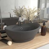  Luksuzni ovalni umivaonik mat tamnosivi 58 5 x 39 cm keramički | shoptok.hr