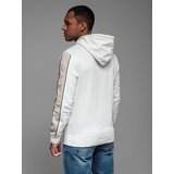 Ombre Men's cotton hoodie with contrasting elements - white | ePonuda.com