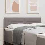 vidaXL Naslon za glavu s linijskim dizajnom smeđesiva 140 cm tkanina | shoptok.hr
