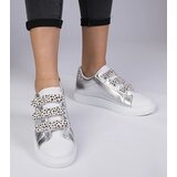 Gemre Silver animal print Velcro sneakers Astrala | Shoptok.si