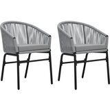 Maison Chic Vrtni stoli - Stol za vrt 2 kosa antracit PE ratan JS1165, (21878692) | Shoptok.si