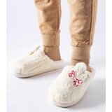 Gemre White insulated women's slippers with ears Buga Cene