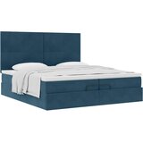 Otomanski okvir kreveta s madracima plavi 200x200cm baršunasti | shoptok.hr