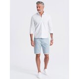 Ombre Men's denim shorts in delicate stripe - light blue | shoptok.hr