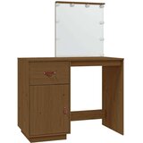 vidaXL Toaletni stolić s LED svjetlom boja meda 95x50x133,5cm borovina | shoptok.hr