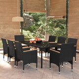  9-dijelni vrtni blagovaonski set s jastucima crni | shoptok.hr