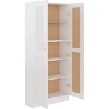 Sijaj Knjižna omara visok sijaj bela 82,5x30,5x185,5 cm iverna plošča | Shoptok.si