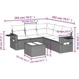 vidaXL 6-dijelni set vrtnih sofa s jastucima crni od poliratana | shoptok.hr