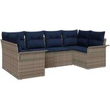  Vrtna sedežna garnitura z blazino 6 pcs Siva Poly ratan, (5000021950) | Shoptok.si