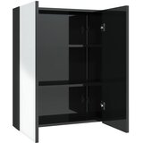  Kupaonski ormarić s ogledalom 60x15x75 cm MDF sjajni crni | shoptok.hr