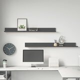 vidaXL Stenske police 2 kosa siva 110x11x9 cm trdna borovina | Shoptok.si