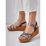 Resti Women's wedge sandals with rhinestones and glitter Eclat Cijene