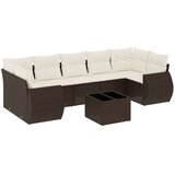  8-dijelni set vrtnih sofa s jastucima smeđi od poliratana | shoptok.hr