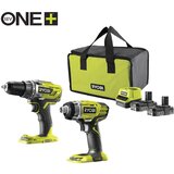 Ryobi ONE+ set akumulatorska bušilica i udarni odvijač 18V R18DDID-220S | shoptok.hr