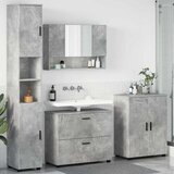 vidaXL Komplet pohištva za kopalnico s predalom 4 pcs Betonsko siva | Shoptok.si