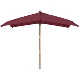 vidaXL Vrtni senčnik z lesenim drogom bordo rdeča 300x300x273 cm | Shoptok.si