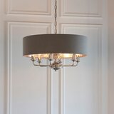  Endon 94415 - Luster na lancu HIGHCLERE 8xE14/40W/230V siva/sjajni hrom | Eponuda.com