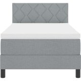  Postelja z vzmetnico z vzmetnico Svetlo siva 100 x 200 cm blago, (5000128384) | Shoptok.si