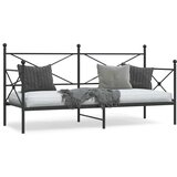 vidaXL Dnevna postelja brez vzmetnice črna 80x200 cm Jeklo Cene