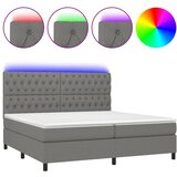  box spring s madracem LED tamnosivi 200x200 cm tkanina | shoptok.hr