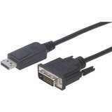 Digitus DisplayPort/DVI adapterski kabel DisplayPort vtič, DVI-D 24+1-polni vtič 2 m črna DB-340301-020-S okrogel, dvojno oklopljen, zaklenjen Display, (20416934) Cene
