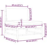  Srednja vrtna sofa od bambusa s tamnosivim jastucima | shoptok.hr