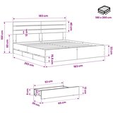  Bed Frame with Storage and Headboard Artisan Oak 180 x 200 cm | shoptok.hr
