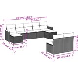  9-dijelni set vrtnih sofa od poliratana s jastucima sivi | shoptok.hr