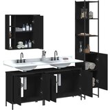  4-dijelni set kupaonskog ormarića crni od konstruiranog drva | shoptok.hr